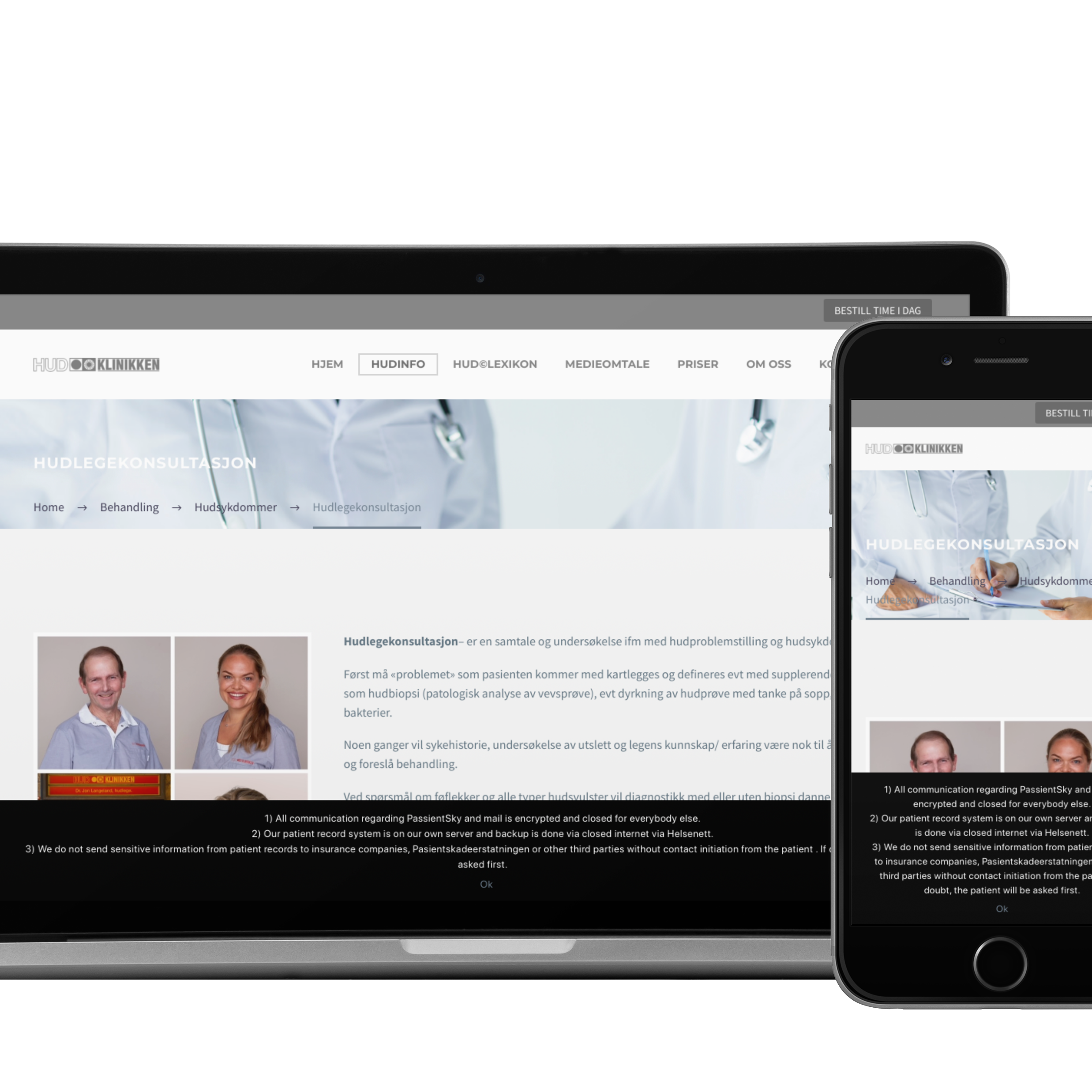 Eksempel på nettside som koster mellom kr 90 000 og kr 140 000