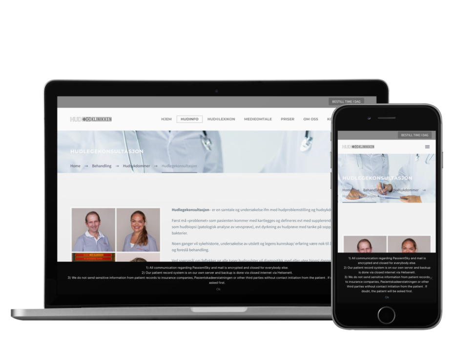 Eksempel på nettside som koster mellom kr 90 000 og kr 140 000