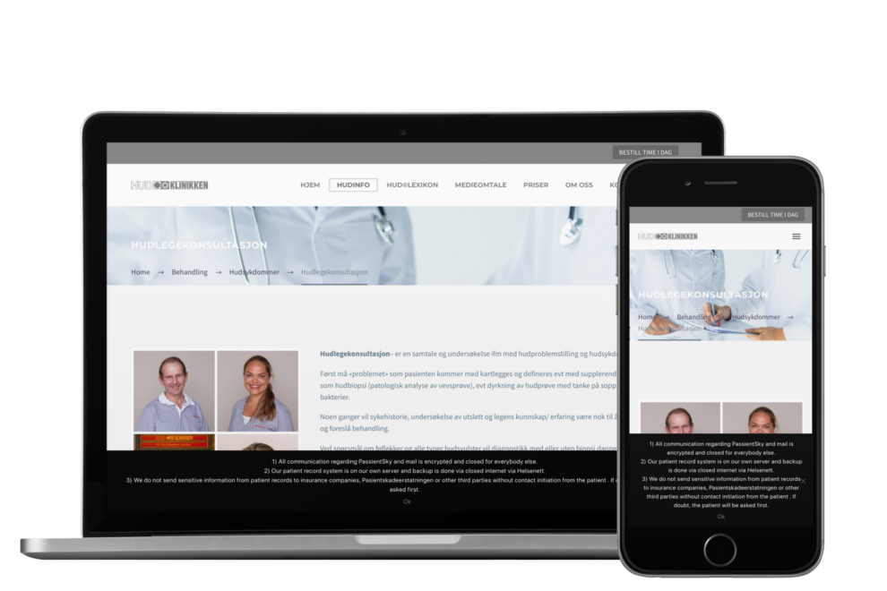 Eksempel på nettside som koster mellom kr 90 000 og kr 140 000